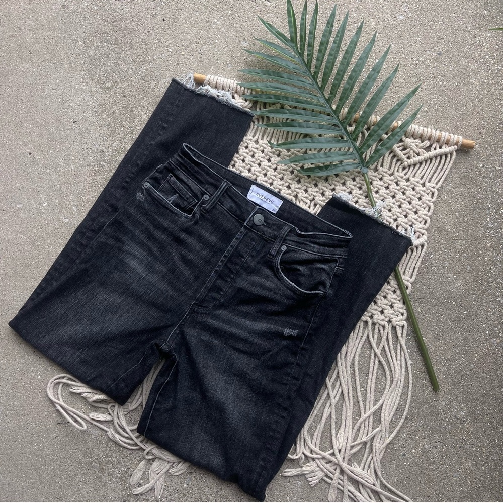 Evereve High Rise Washed Black Jeans Size 26